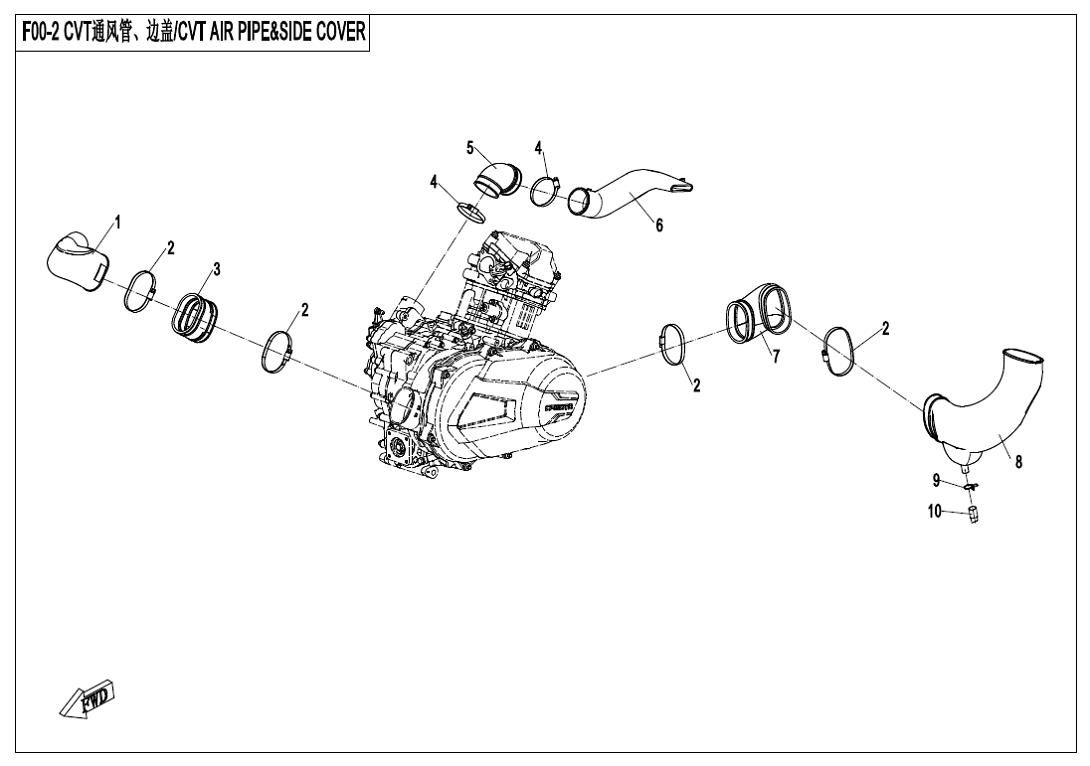 Picture of F00-2 - CVT AIR PIPE&SIDE COVER