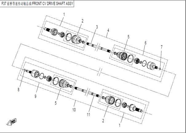 Picture of F37 - FRONT CV DRIVE SHAFT ASSY