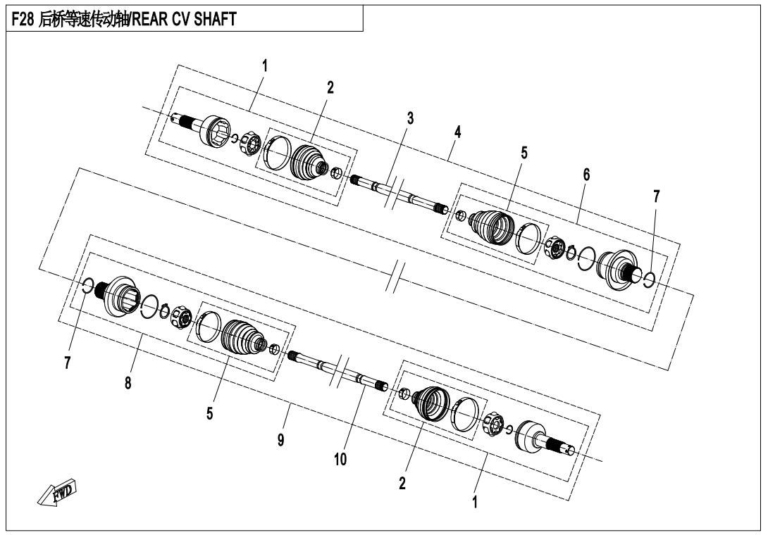 Picture of F28 - REAR CV DRIVE SHAFT ASSY
