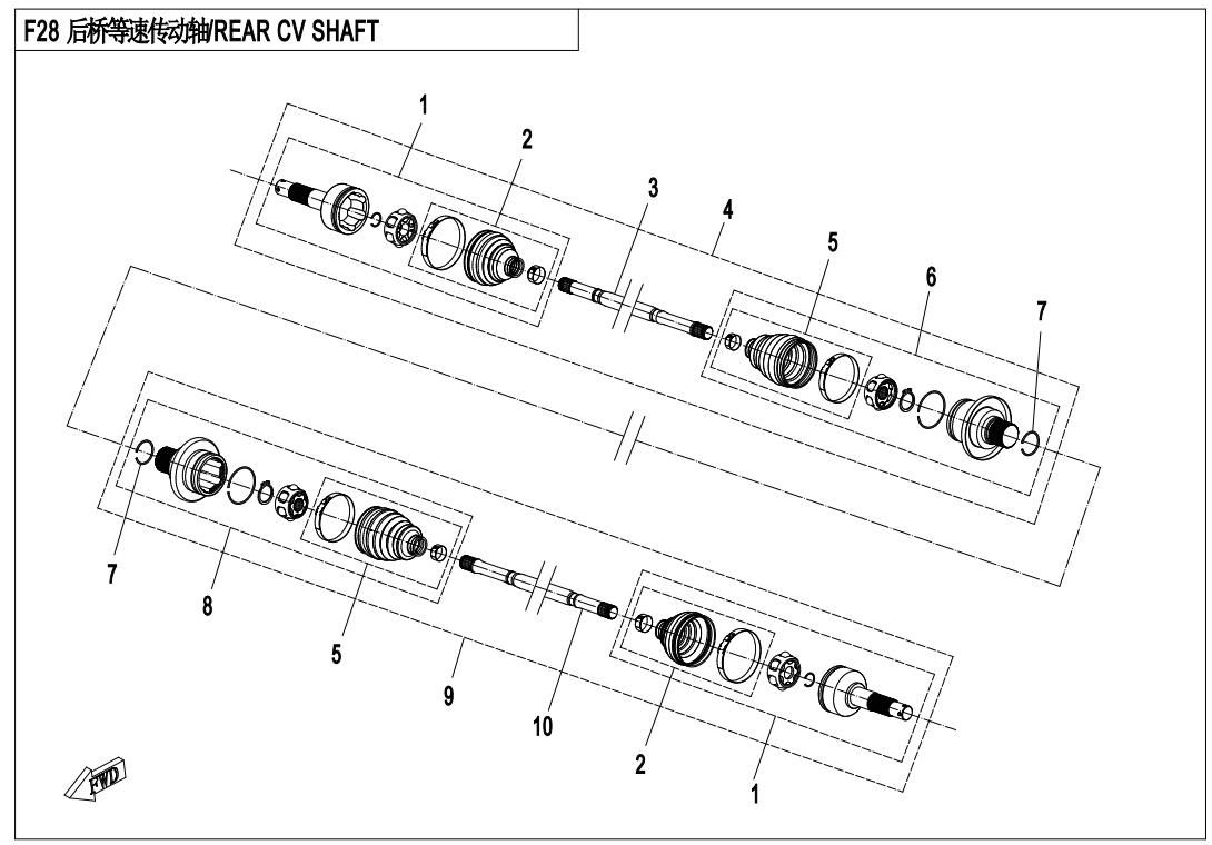Picture of F28 - REAR CV DRIVE SHAFT ASSY