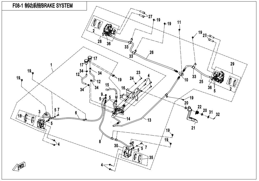 Picture of F08-1 - HYDRAULIC BRAKE ASSY