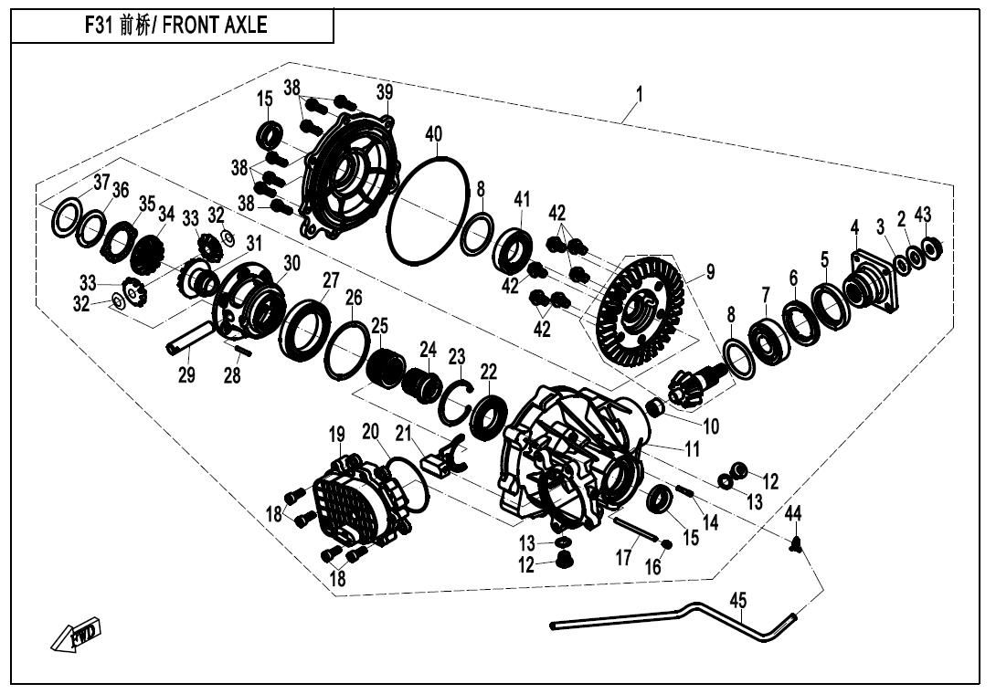 Picture of F31 - FORNT AXLE