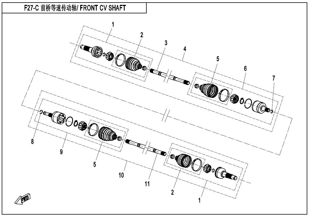 Picture of F28-C - REAR CV DRIVE SHAFT ASSY