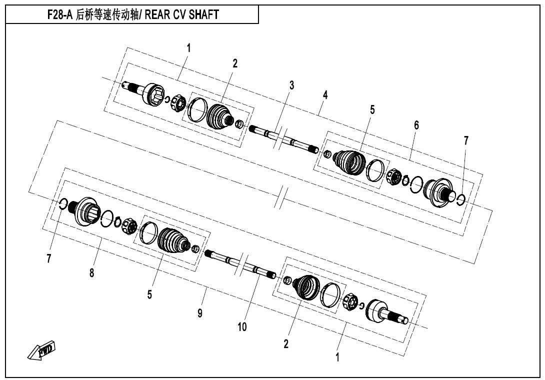 Picture of F28-A - REAR CV DRIVE SHAFT ASSY.