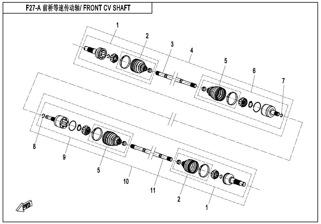 Picture of F27-A - FRONT CV SHAFT