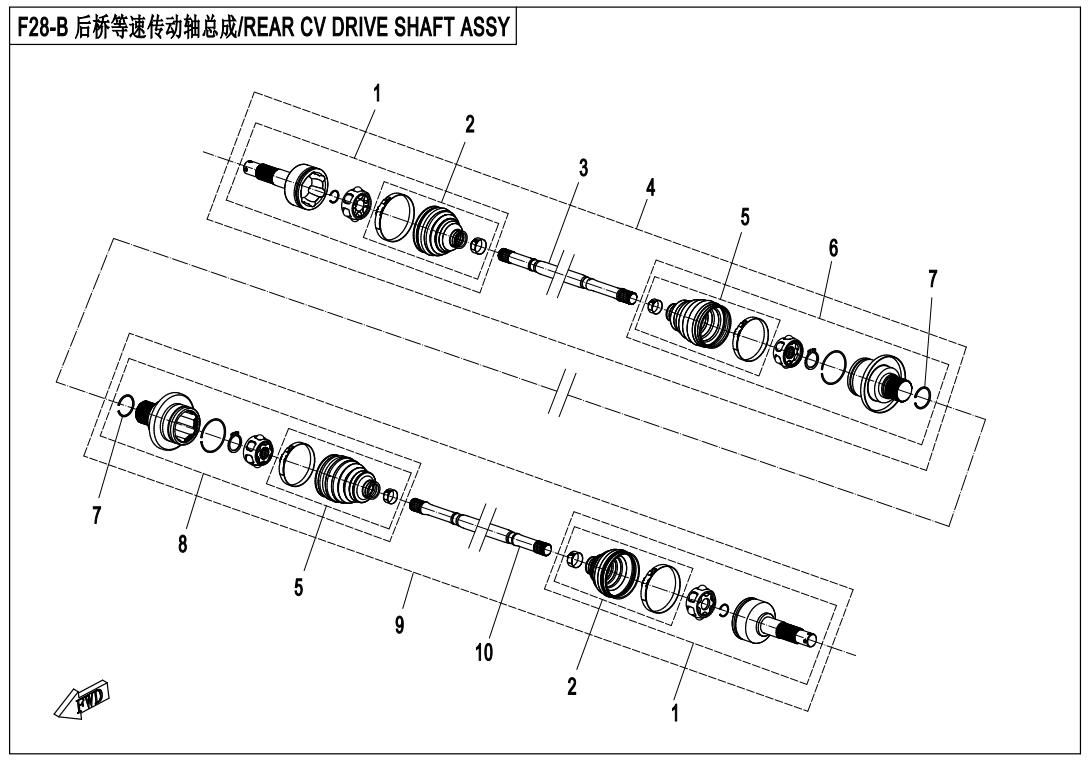 Picture of F28-B - REAR CV DRIVE SHAFT ASSY.(QC)