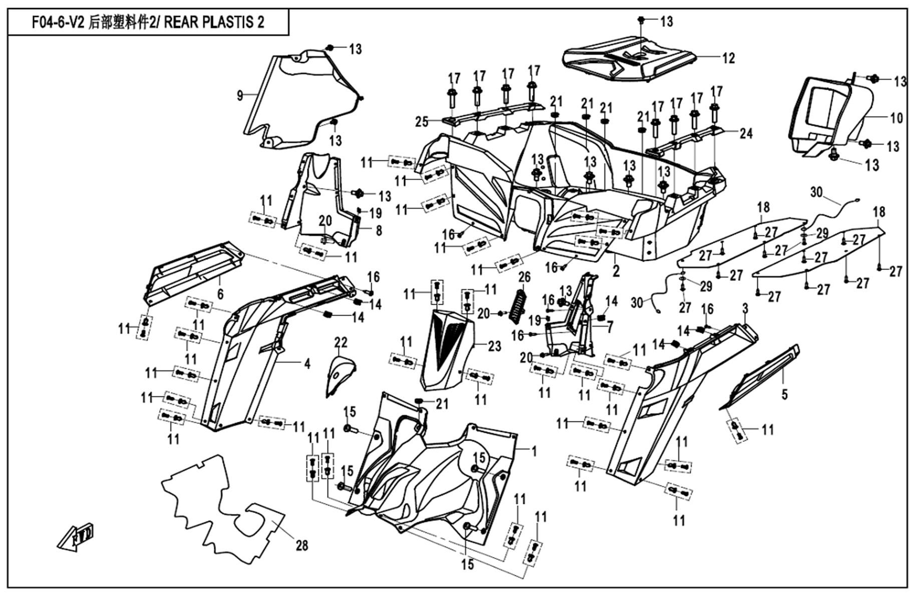 Picture of F04-6-V2 - REAR PLASTICS 2