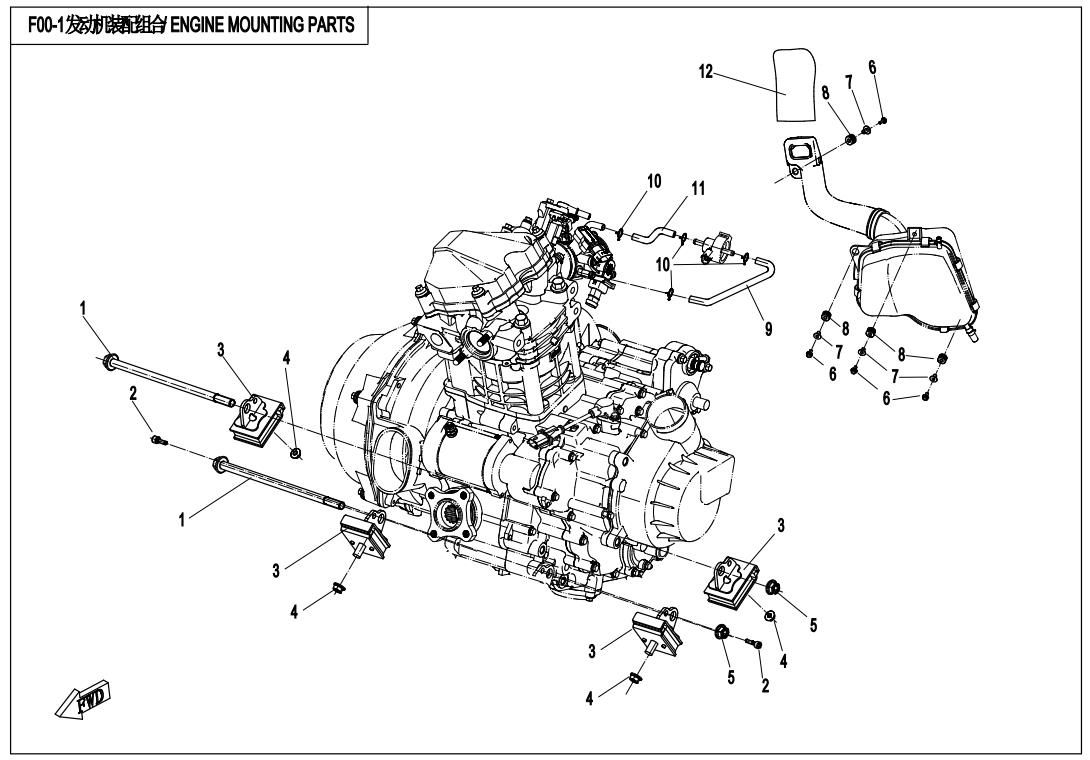 Picture of F00-1 - ENGINE MOUNTING PARTS