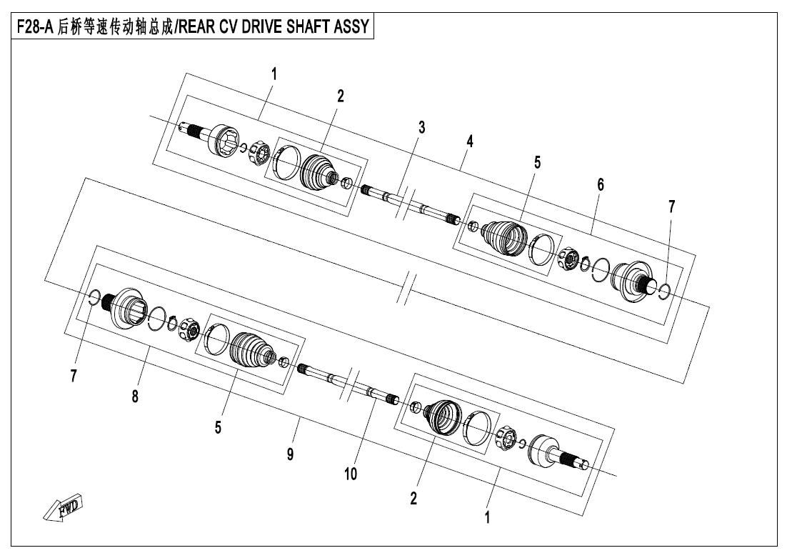 Picture of F28-A - REAR CV DRIVE SHAFT ASSY.(SPS)