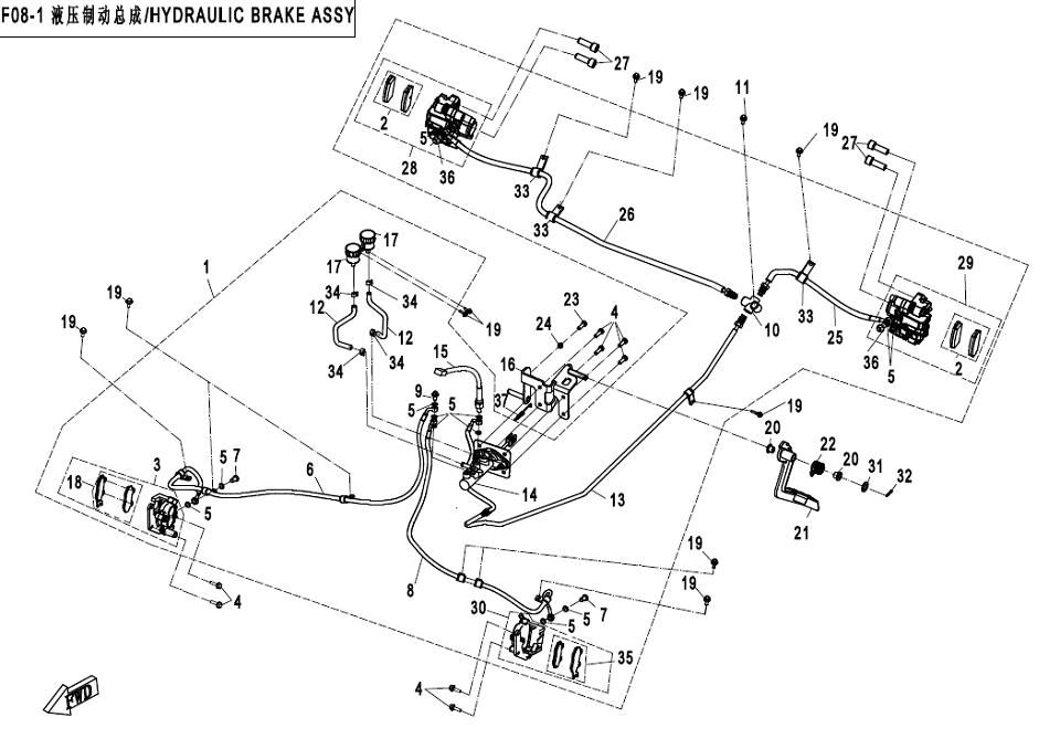 Picture of F08-1 - HYDRAULIC BRAKE ASSY