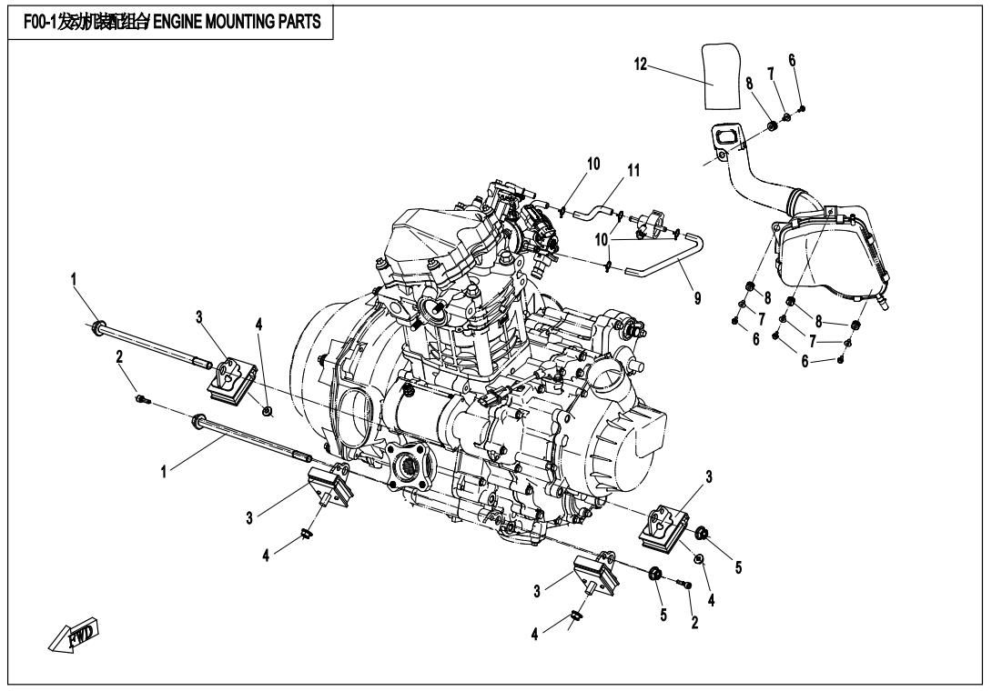 Picture of F00-1 - ENGINE MOUNTING PARTS