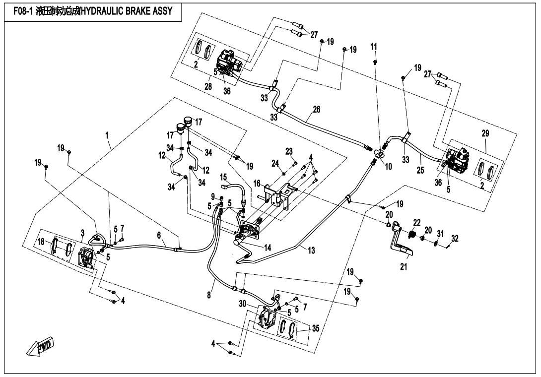 Picture of F08-1 - HYDRAULIC BRAKE ASSY