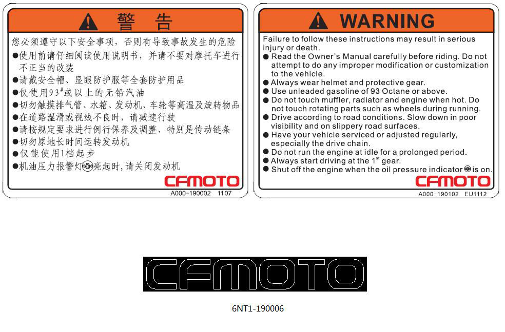 Picture of F19-A - DECAL(WARNING)