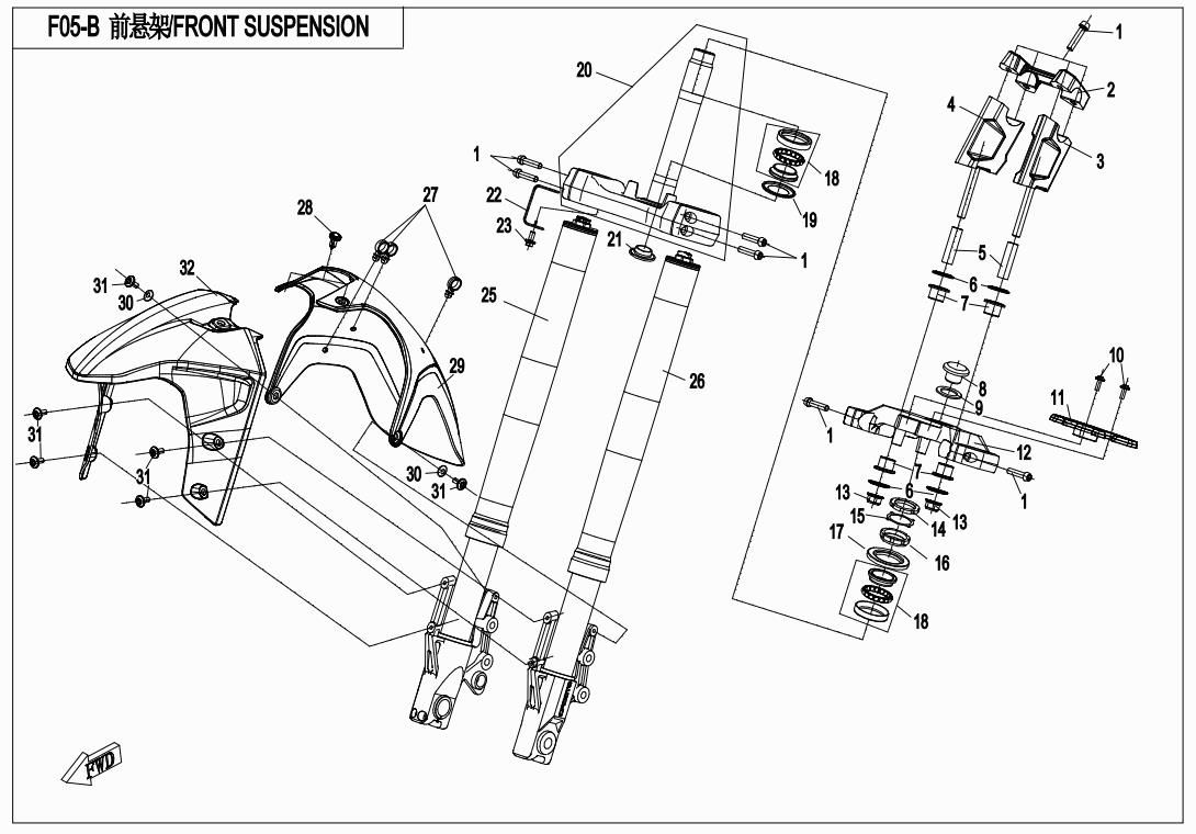 Picture of F05-B - FRONT SUSPENSION(LOW CONFIGURATION)