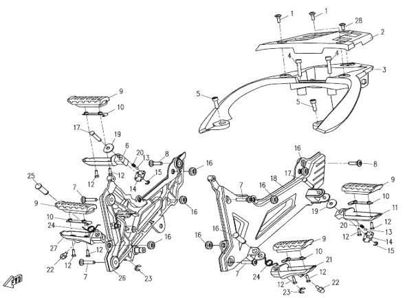 Picture of F14 - FOOTREST & REAR HANDRAIL