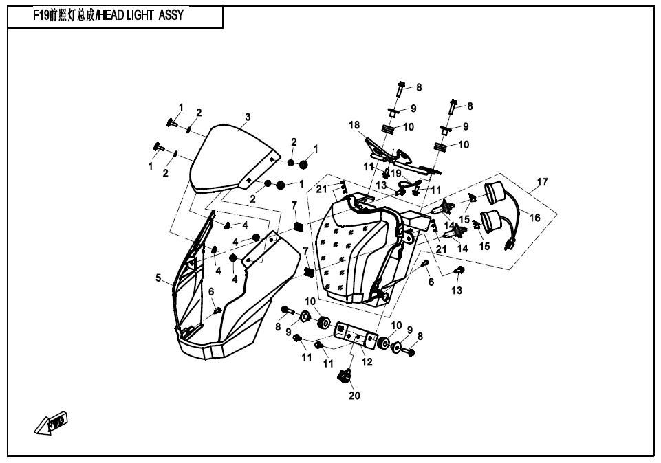 Picture of F16-1 - HEAD LIGHT ASSY
