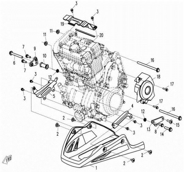 CFMOTO. F00 Engine Fittings , Sherco