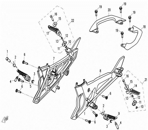 Picture of F14 - FOOTRESTS & REAR HANDRAIL