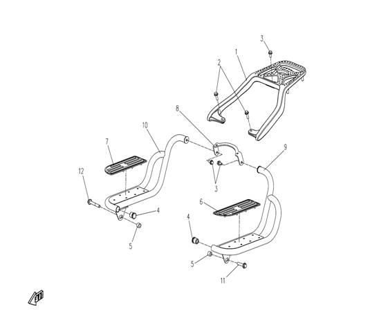 Picture of F19 - REAR RACK,FOOTREST I