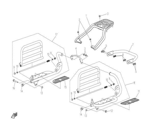 Picture of F20 - REAR RACK, FOOTREST II