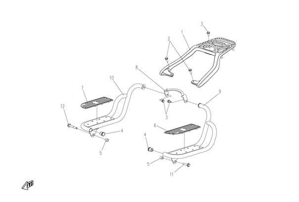 Picture of F19 - REAR RACK,FOOTREST I