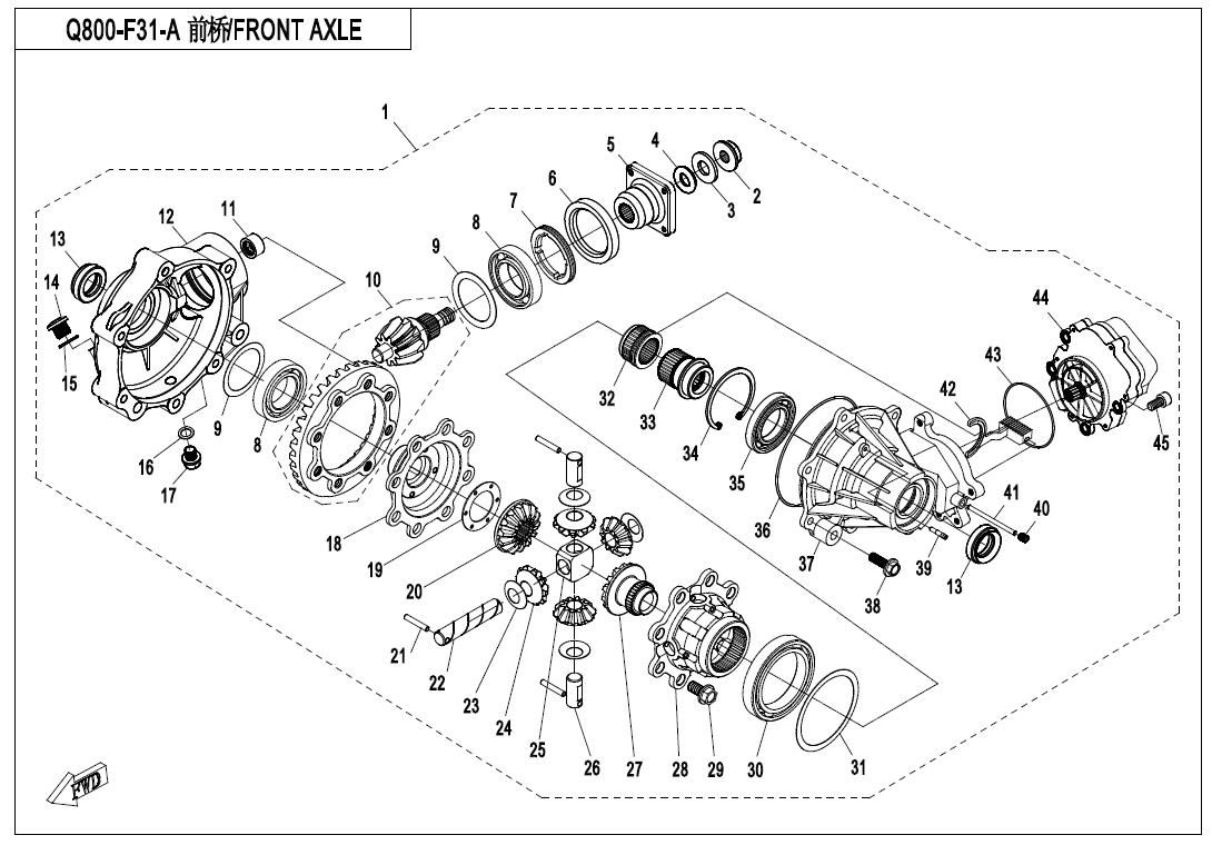 Picture of F31-A - FRONT AXLE
