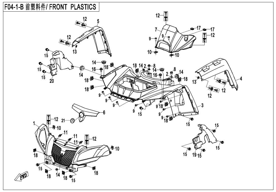Picture of F04-1-B - FRONT PLASTIC (FACELIFT) 