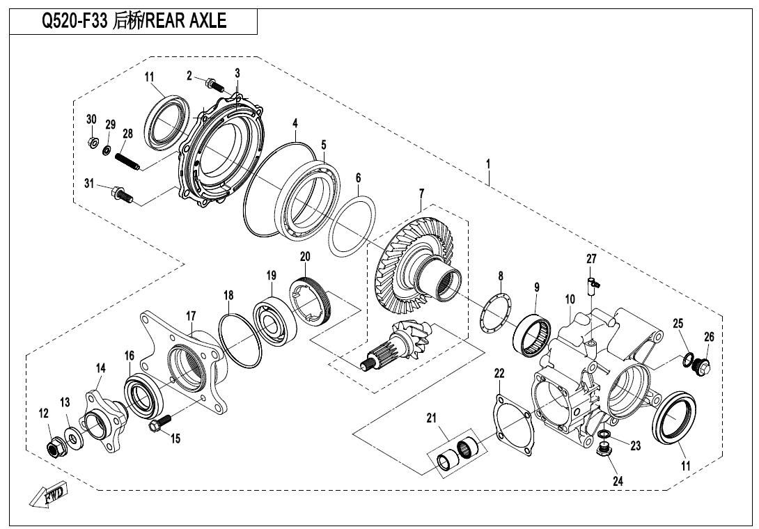 Picture of F33 - REAR AXLE