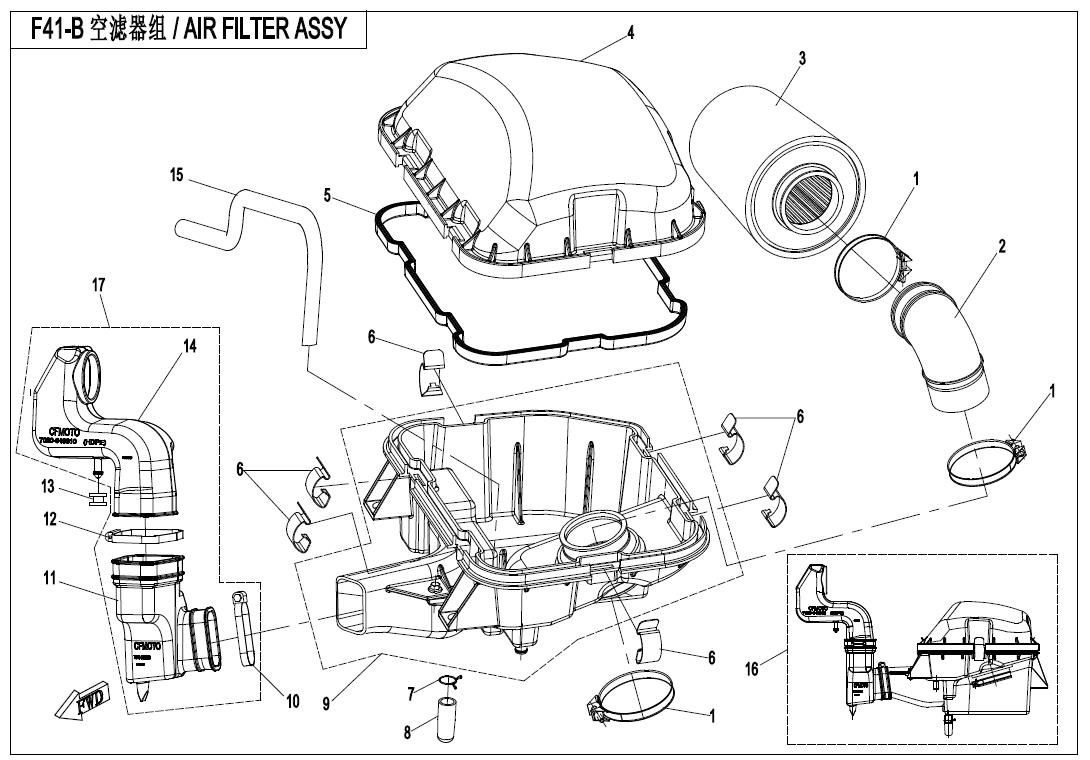 Picture of F41-B - AIR FILTER ASSY