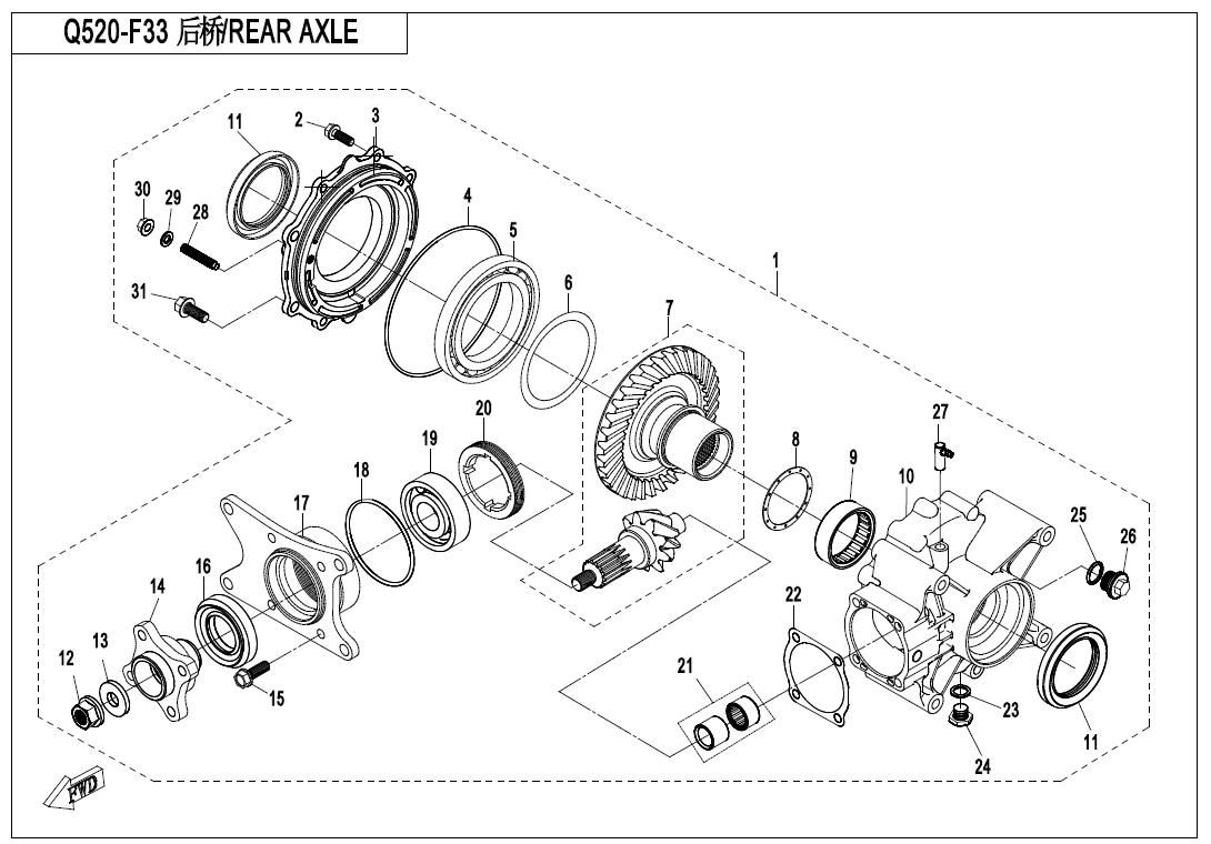 Picture of F33 - REAR AXLE