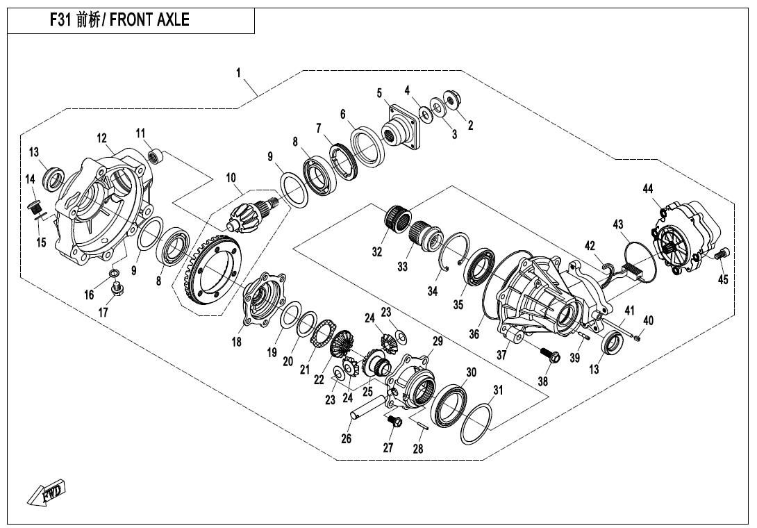 Picture of F31 - FRONT AXLE