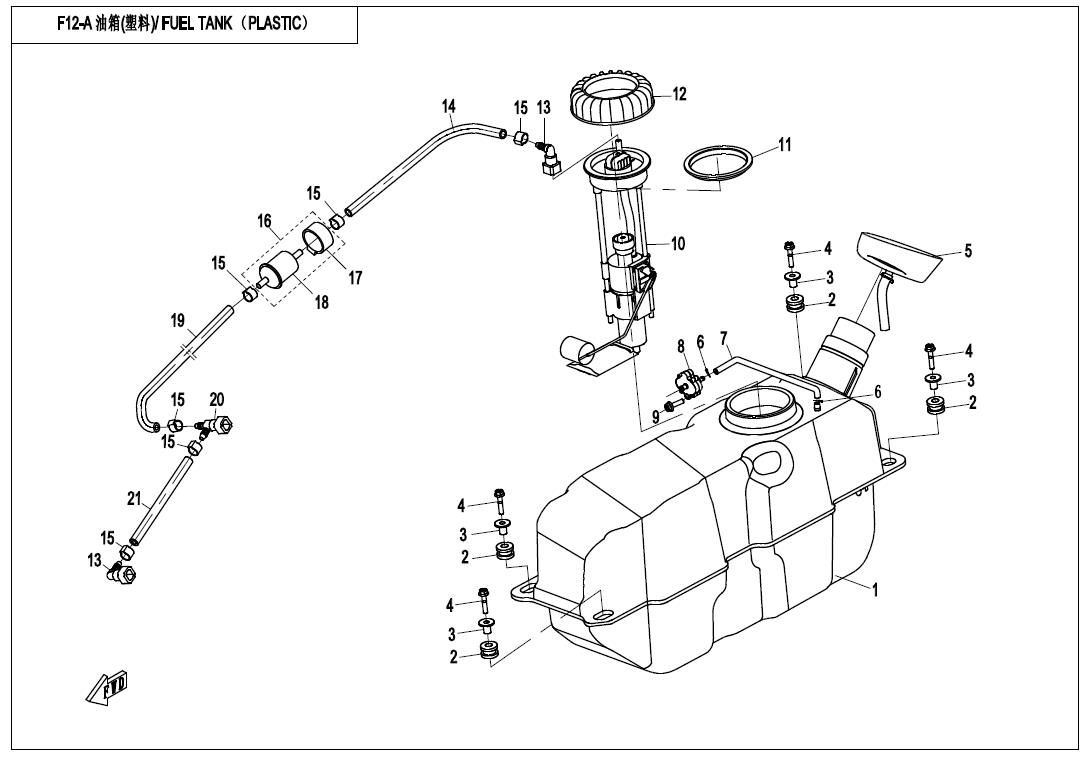 Picture of F12-A - FUEL TANK (PLASTIC)