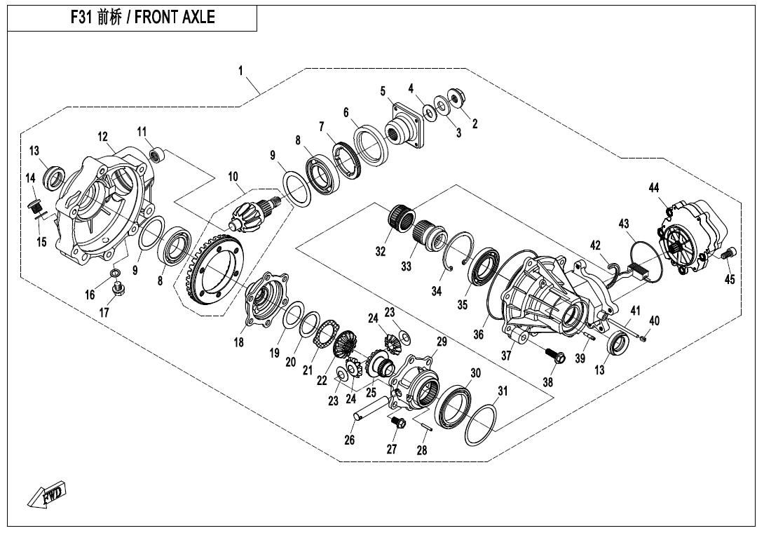 Picture of F31 - FRONT AXLE