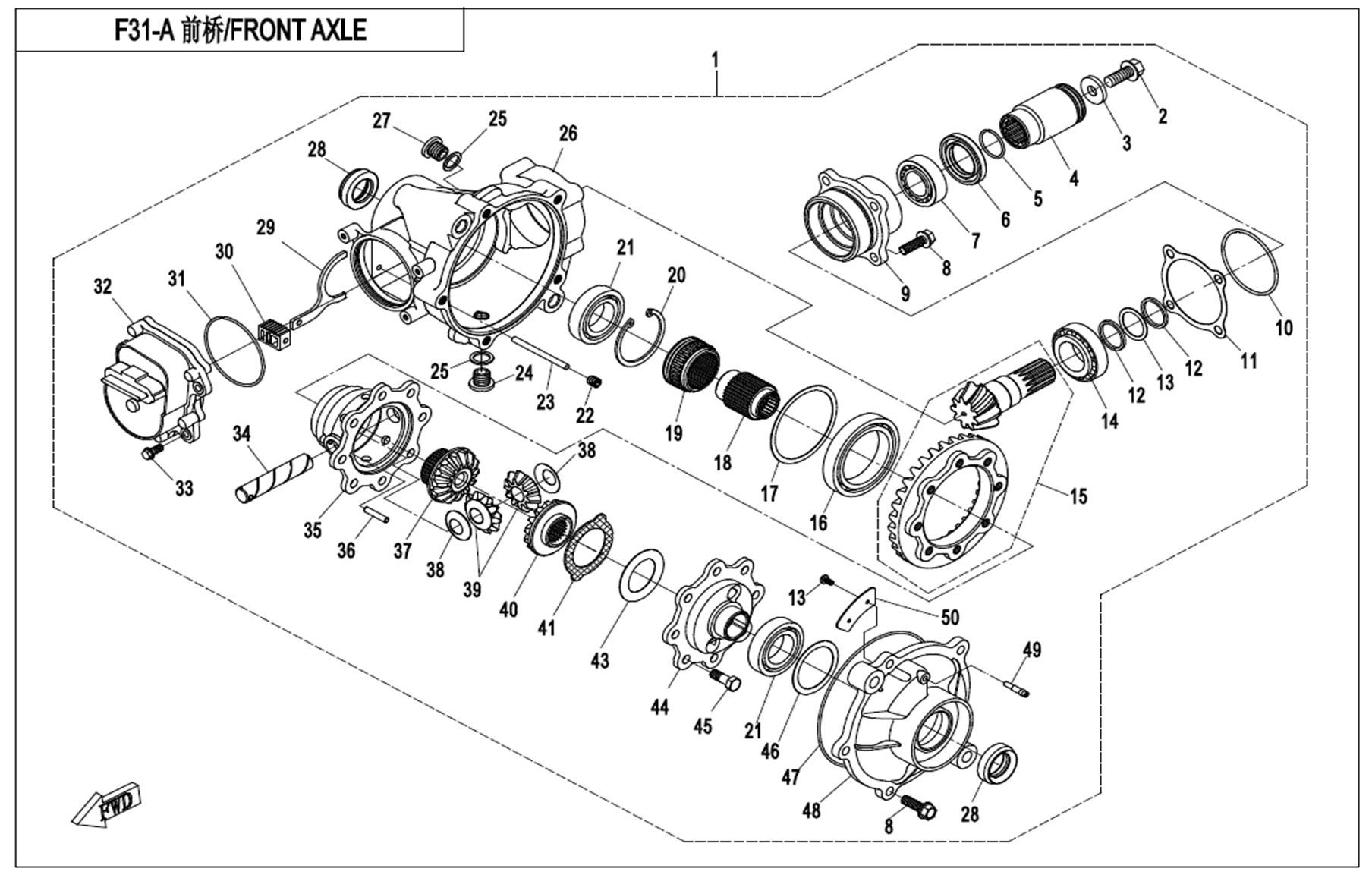 Picture of F31-A - FRONT AXLE (OLD)