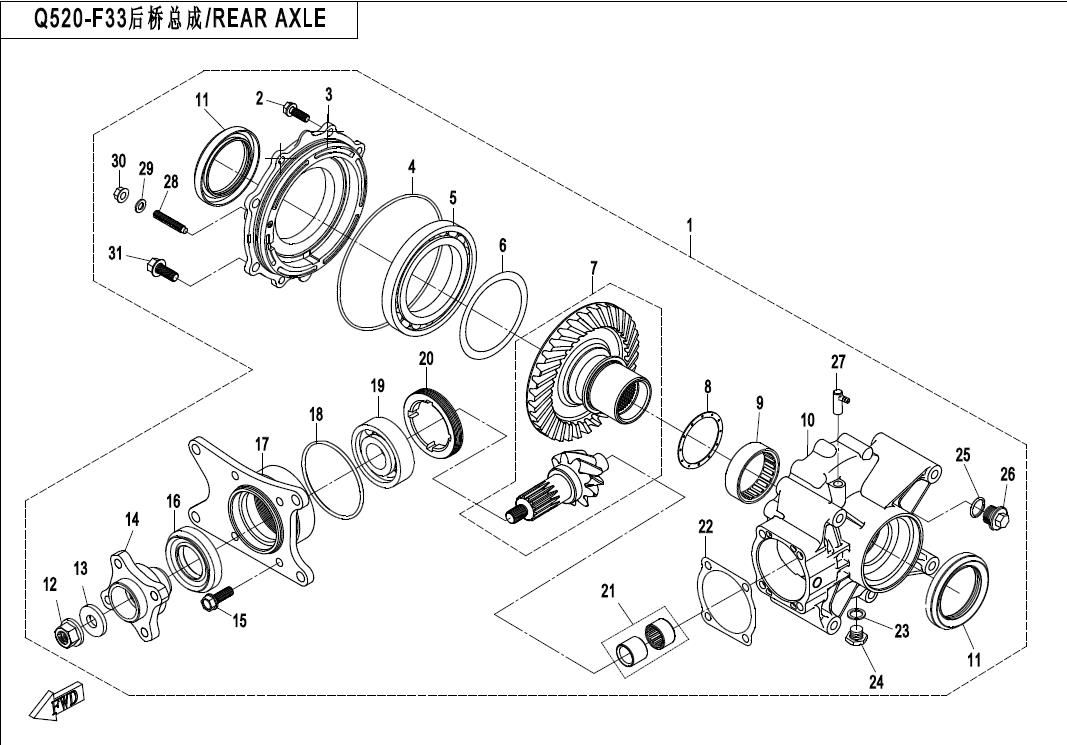 Picture of F33 - REAR AXLE