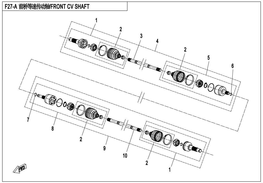Picture of F27-A - FRONT CV SHAFT (ODM)