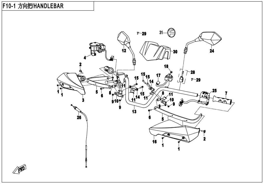 Picture of F10-1-1 - HANDLEBAR (NEW)