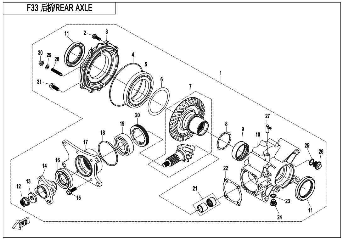 Picture of F33 - REAR AXLE