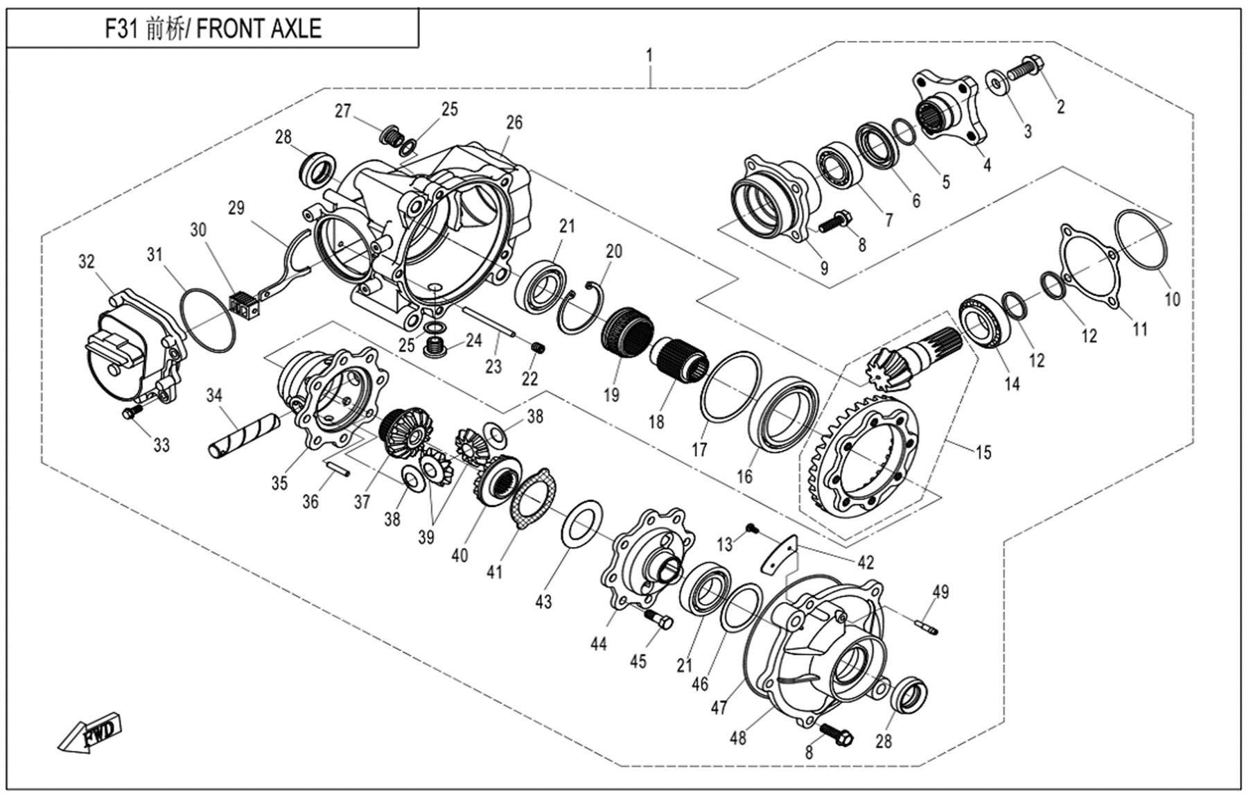 Picture of F31-V1 - FRONT AXLE