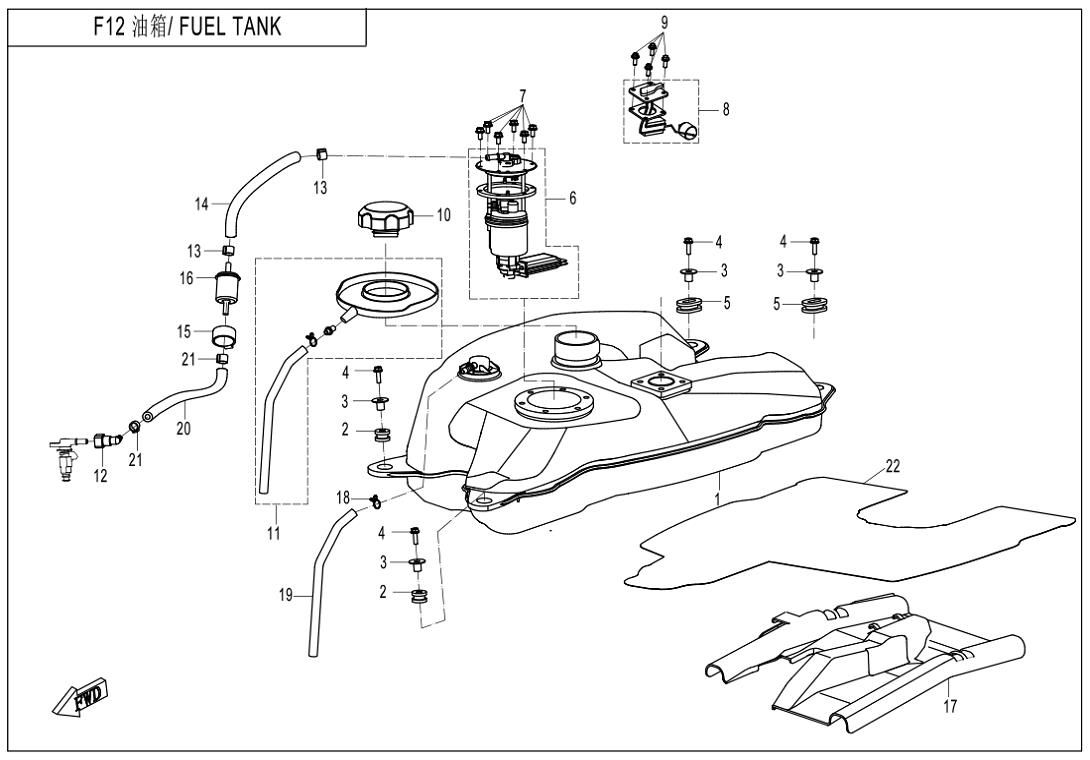 CFMOTO. F12 Fuel System , Sherco
