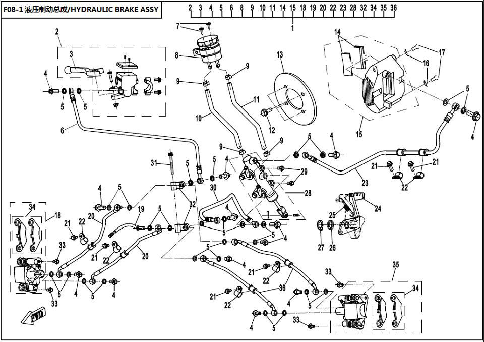 Picture of F08-1 - HYDRAULIC BRAKE ASSY