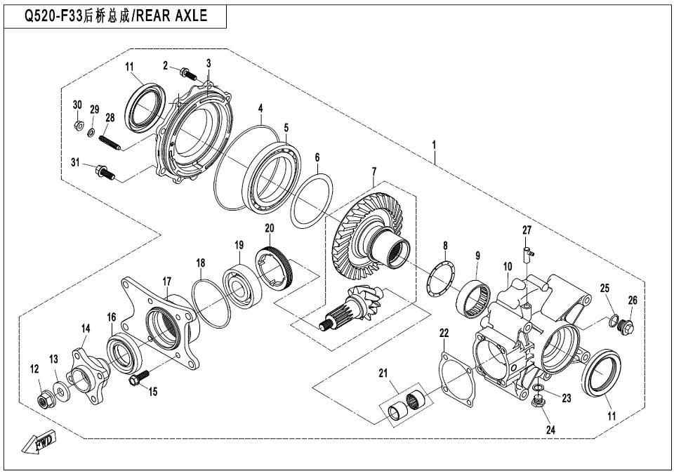 Picture of F33 - REAR AXLE
