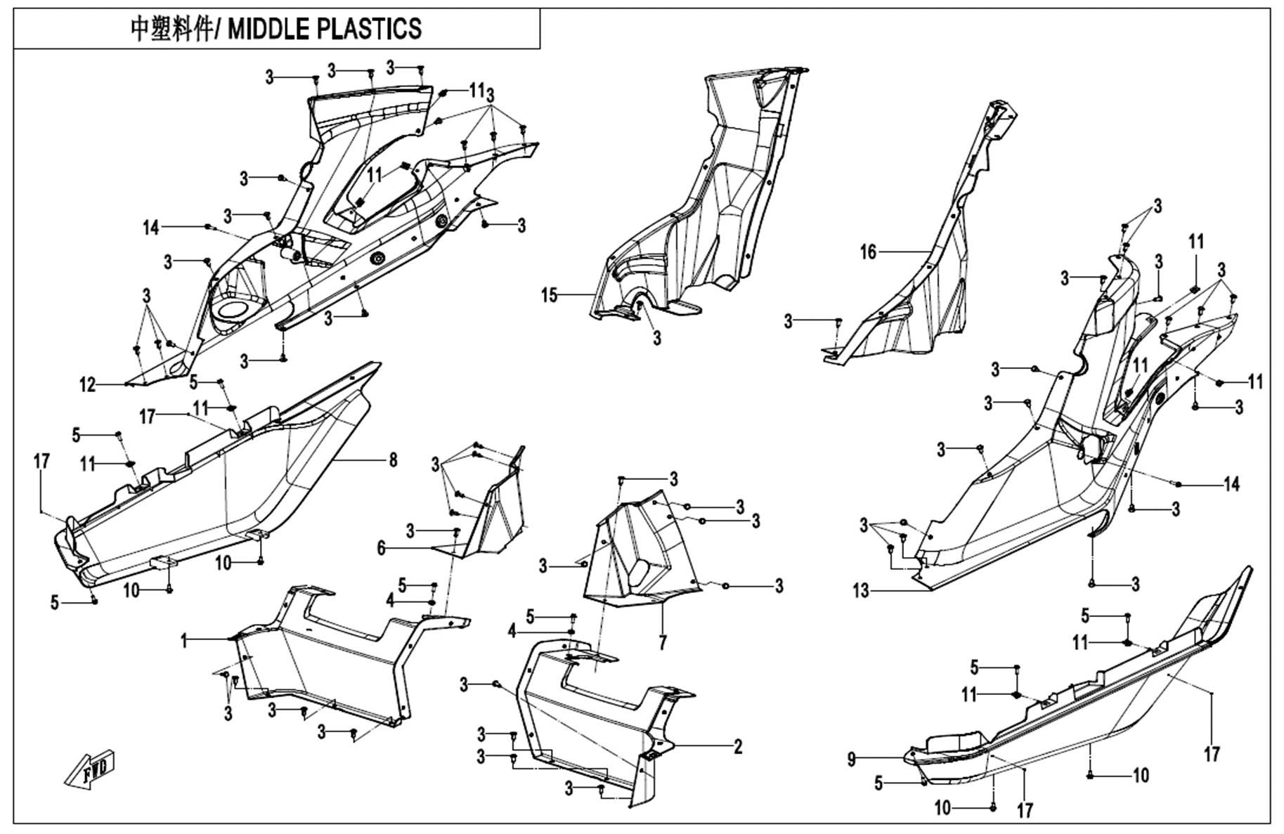 Picture of F04-5 - MIDDLE PLASTIC