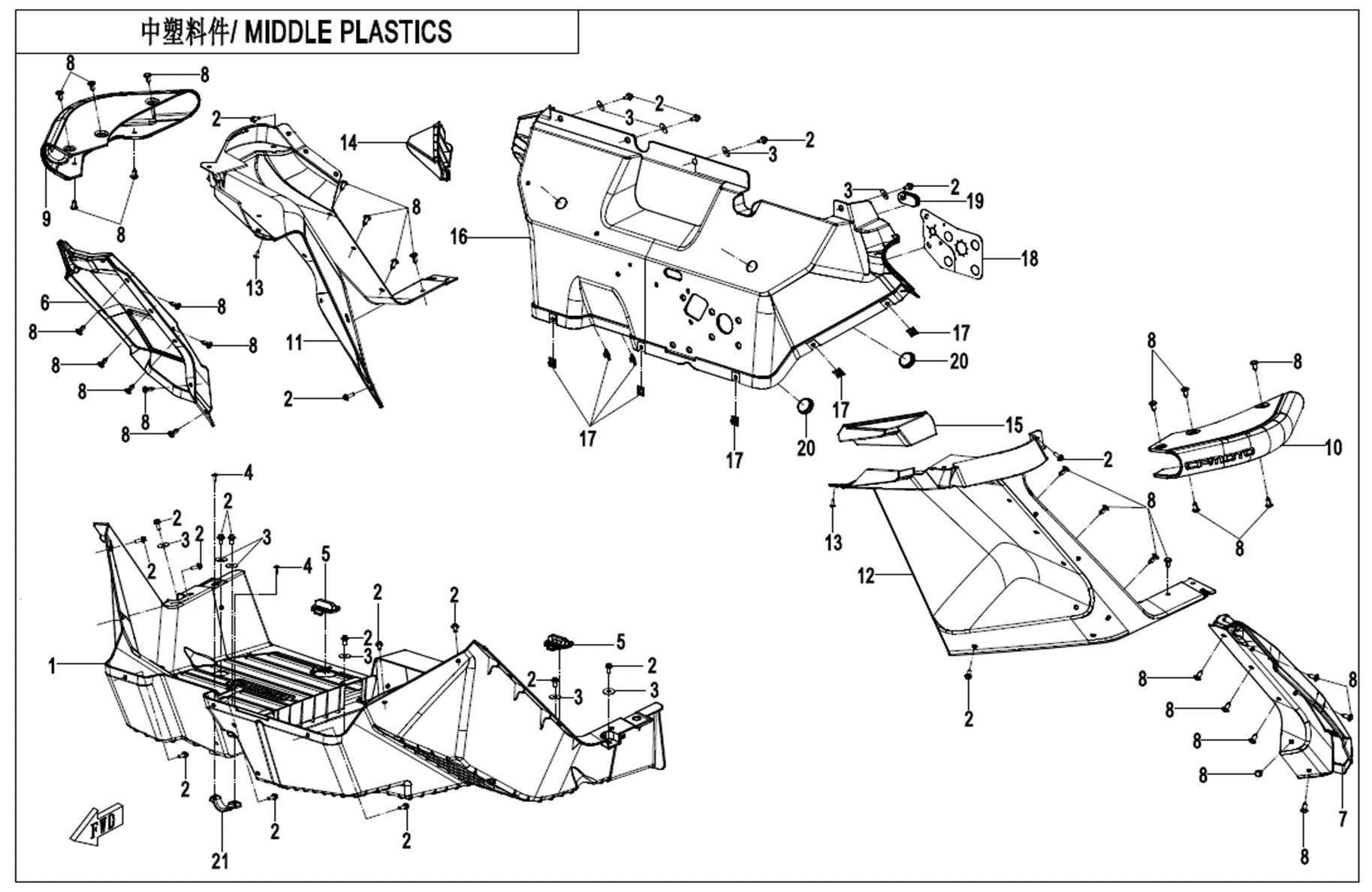 Picture of F04-3 - MIDDLE PLASTIC