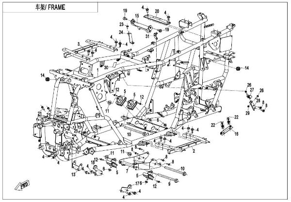 CFMOTO. F03-V4 - Frame - , Sherco
