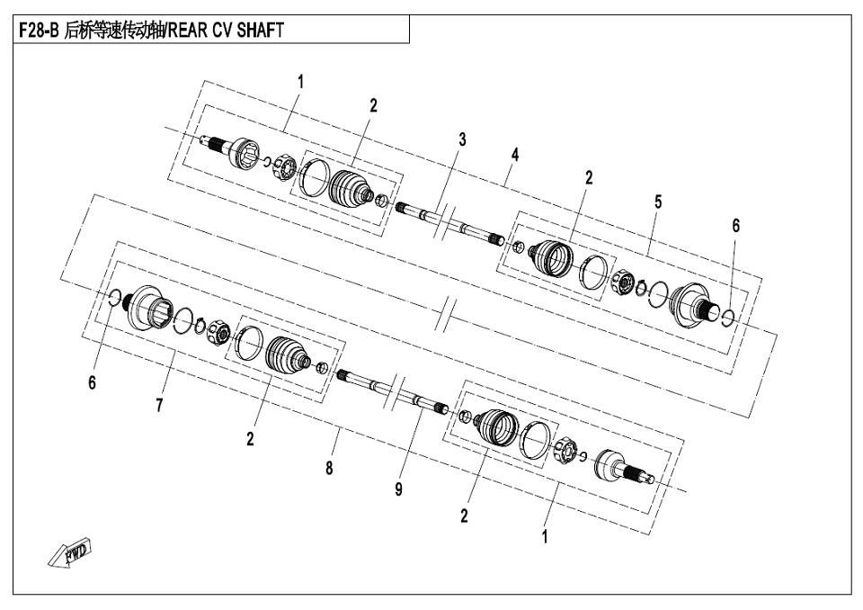 Picture of F28-B - REAR CV  SHAFT(NEW)