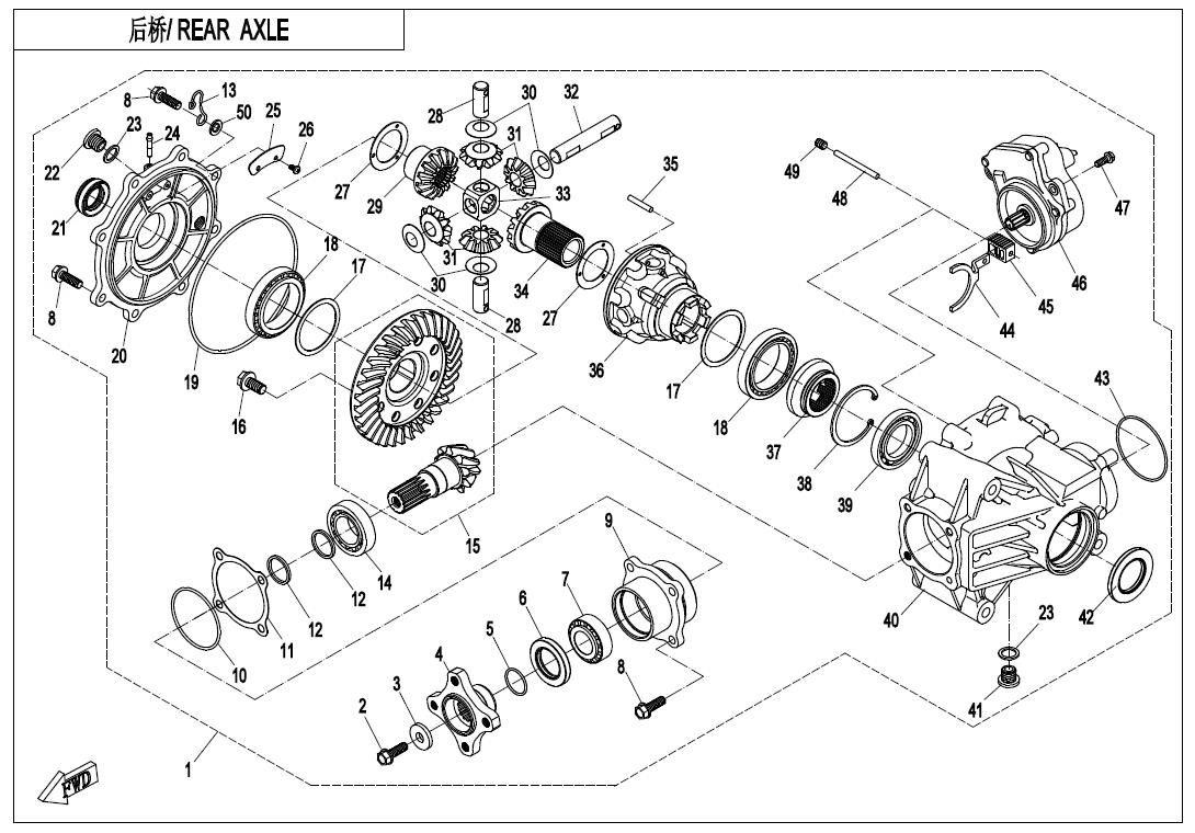 Picture of F33-B - REAR AXLE(EU168&INTERNATIONAL)