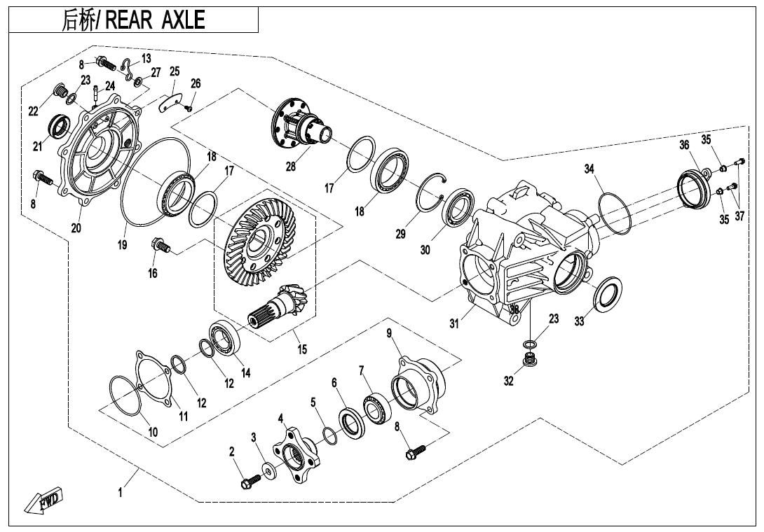 Picture of F33-A - REAR AXLE(NA)