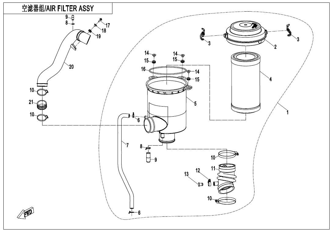 Picture of F41-V1 - AIR FILTER ASSY