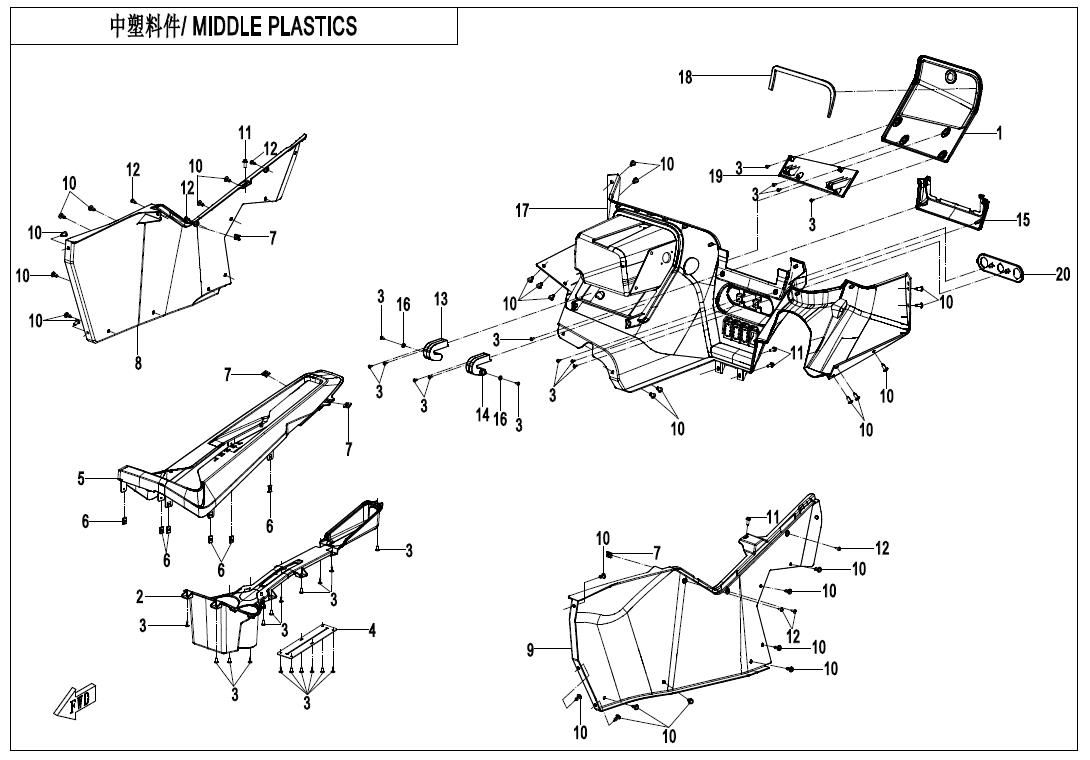 Picture of F04-4 - MIDDLE PLASTIC